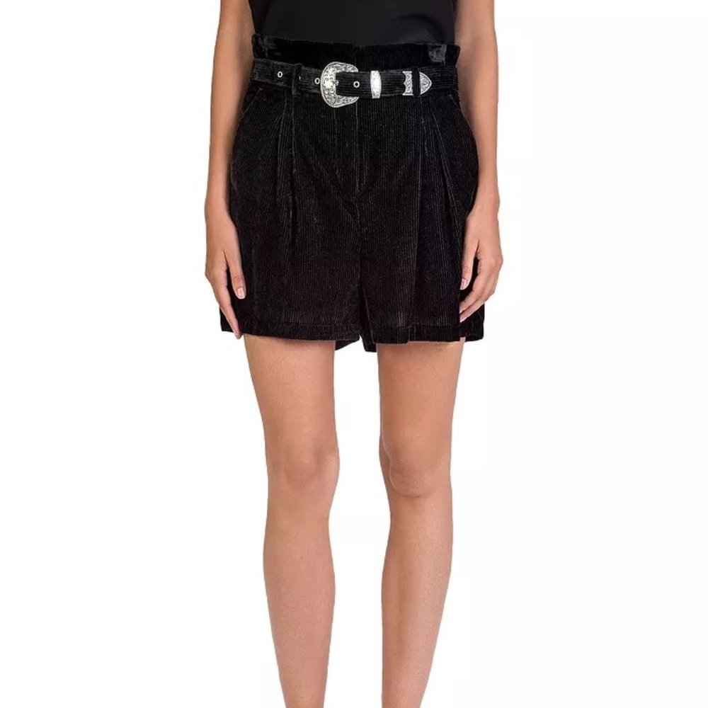 The Kooples Velvet Paperbag-Waist Shorts